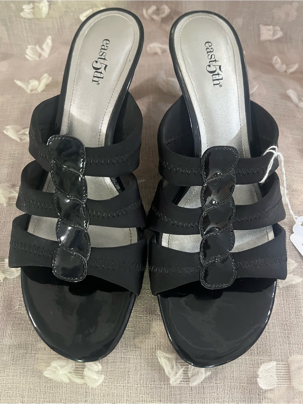 East 5th Black Strappy Slip-On Mules size 7/12
